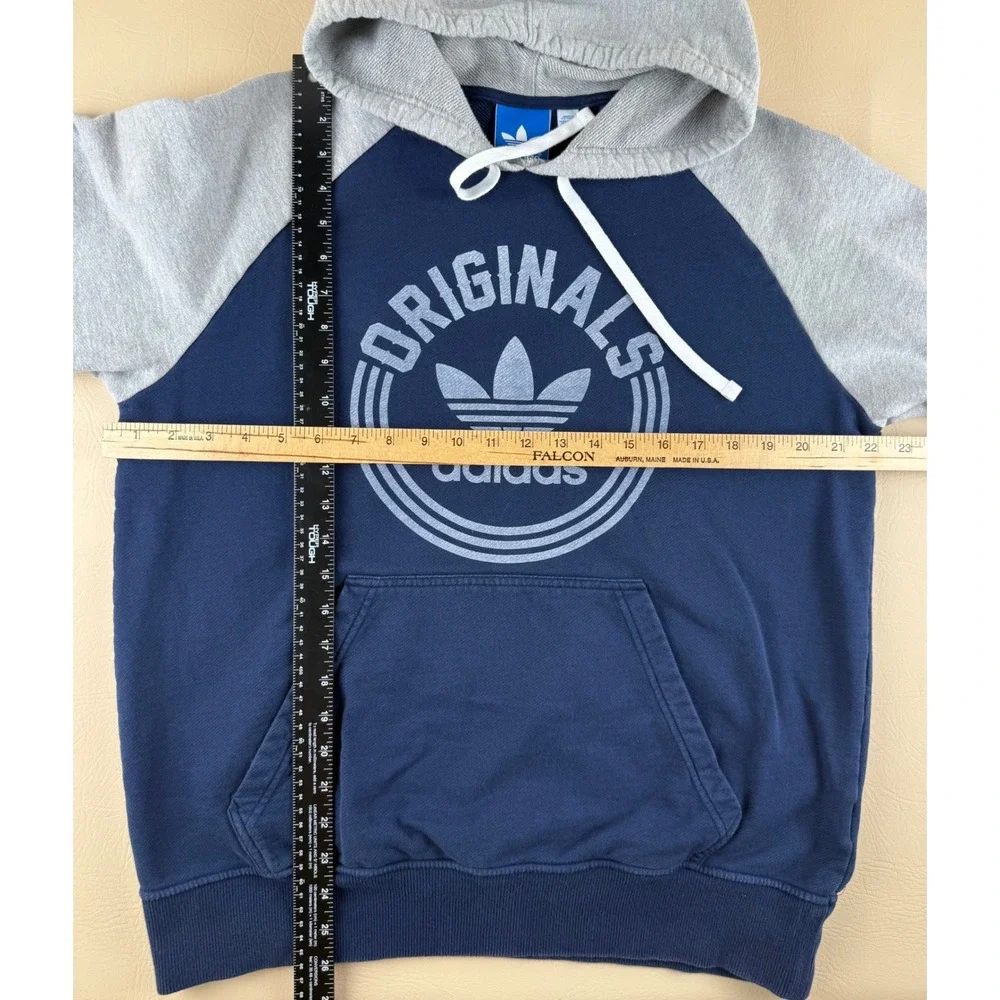 Athletic Streetwear Hoodie‎ Raglan Trefoil Navy Grey Large Adidas Originals